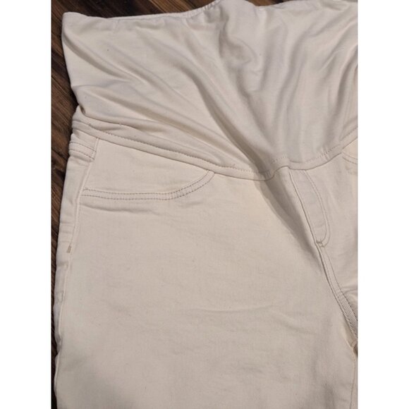 Mango Maternity Jeans Over The Belly Crop Frayed Hem Sz 6/8 - Picture 8 of 12